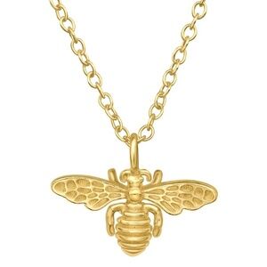 24kt Sterling Silver Bee Pendant Necklace